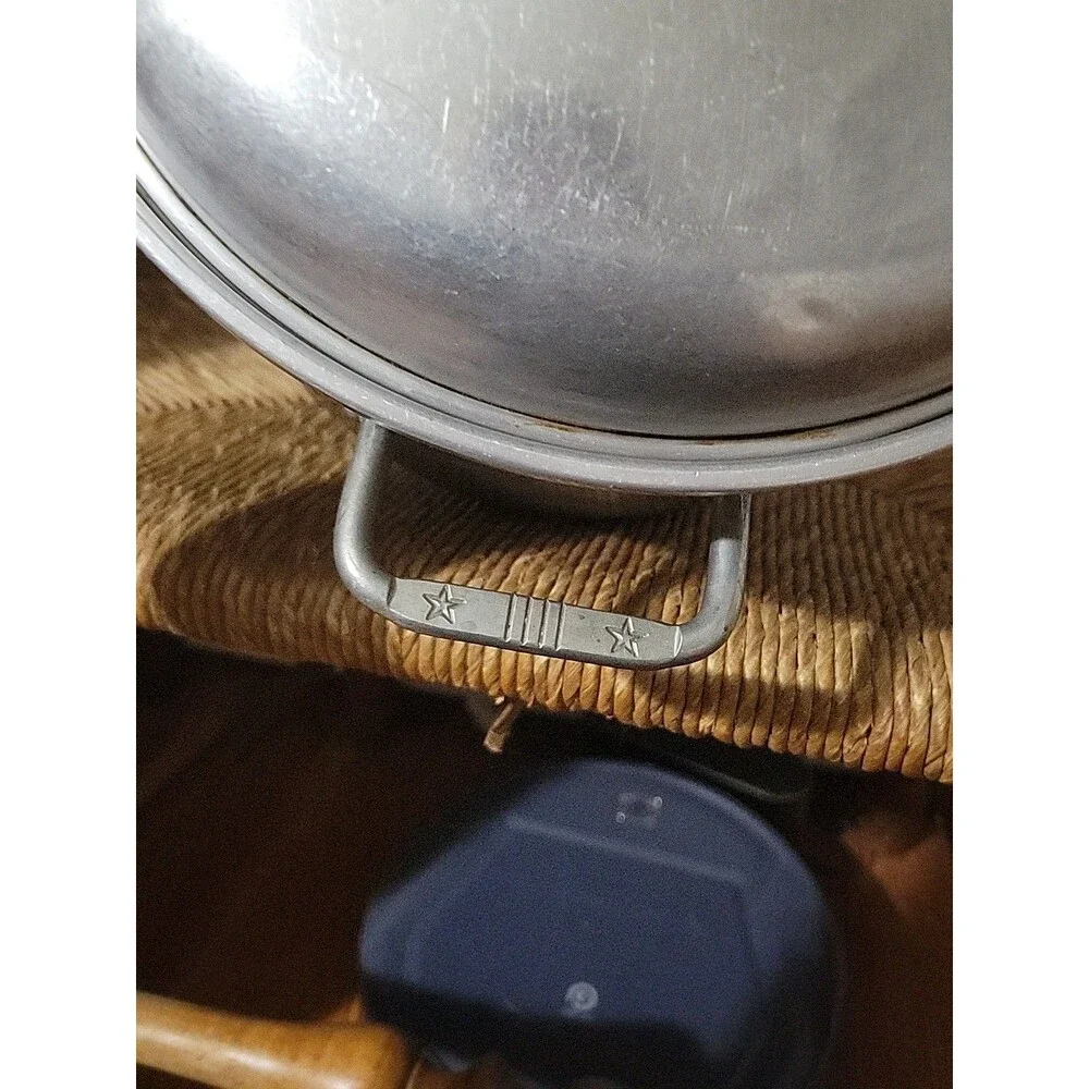Wear-Ever Aluminum 8 Qt Stock Pot Lid Vintage #2208 USA Soup Stockpot Black Top